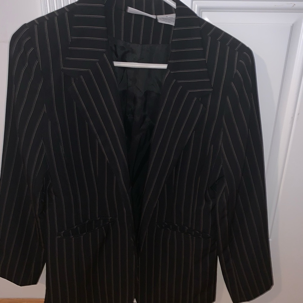 Women’s Black and White Pinstripe Jacket